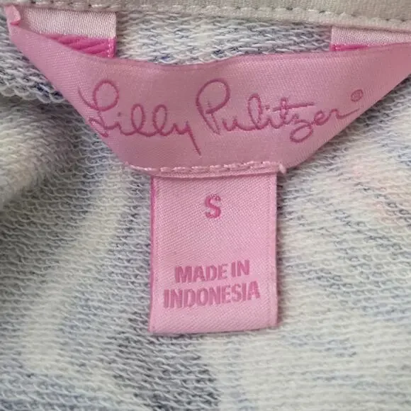 Lilly‎ Pulitzer SZ S Booker Popover Women's Reel Life Navy UPF 50+ Zipper Collar - Picture 7 of 9